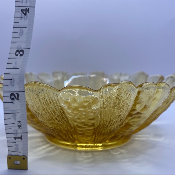 Anchor Hocking green & gold sunflower pressed glass set. Vintage 1960’s. - Picture 10 of 12